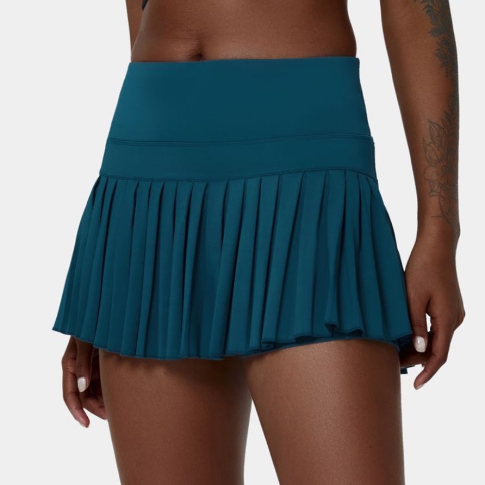 teal pleated tennis skirt